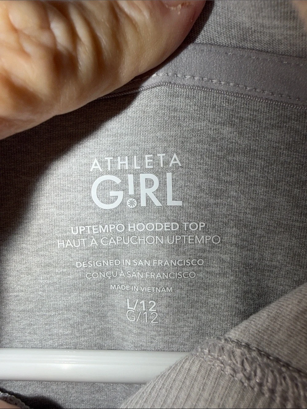 Athleta Girl Light Gray Hooded Pullover